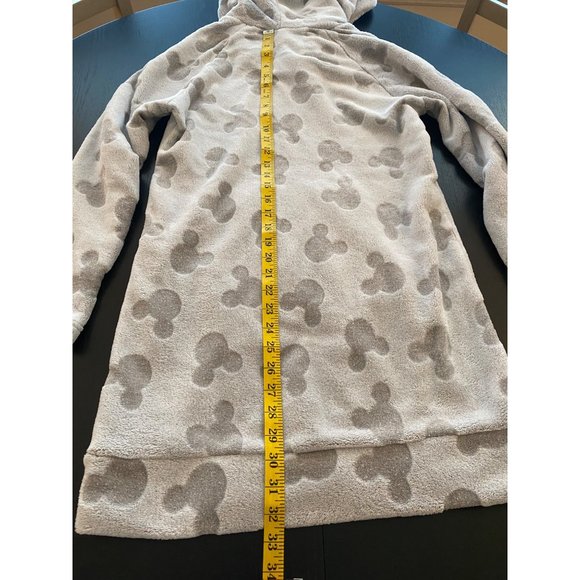 Disney Mickey‎ Fleece Lounge Hoodie Women Small Grey Pajamas PJs Plush Cozy Warm - Picture 15 of 16